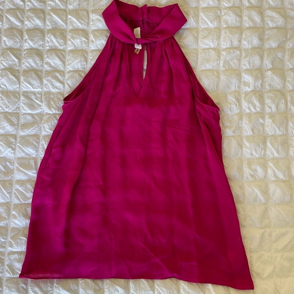 Ramy Brook fuchsia satin silk sleeveless top